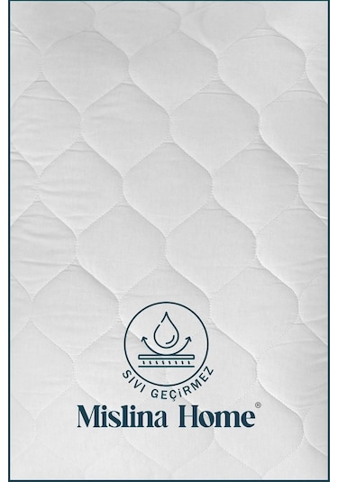 Mislina Home Kapitone Pamuklu Fitted Sıvı Geçirmez Tek & Çift Kişilik Bebek Çocuk Yatak Koruyucu Alezi Beyaz