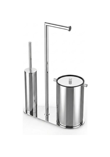 Kobos Nova Çöp Kovalı Yuvarlak Hareketli Wc Set Parlak Krom Kbw-907cr