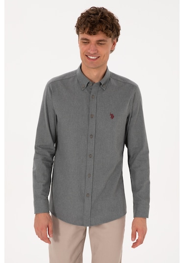 U.s. Polo Assn. Erkek Gri Gömlek Basic 50316721-vr024 Gri