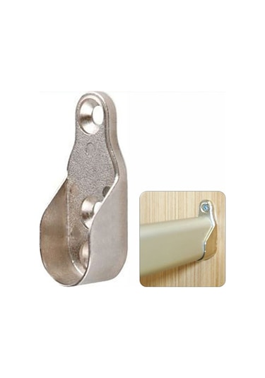 Aletçantam Dolap İçi Oval Gardrop Boru Tutucu Aparatı Elbise Askı Flanşı - 4 Adet