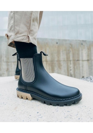 Igor W10317-004 Rock Bıcolar Kadın Bot Siyah Bej 36-41 001