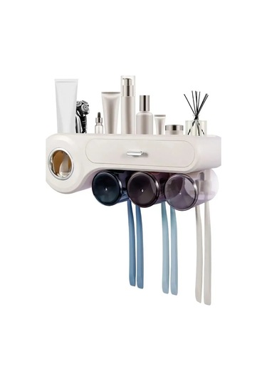 1 Adet Diş Fırçası Tutucu Duvara Monte 3 Bardak Diş Fırçası Tutucu Duvara Monte White Amerika Birleşik Devletleri Beyaz