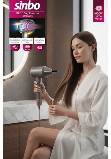 Sinbo Shd-1726 Bldc Saç Kurutma Makinesi - Gri