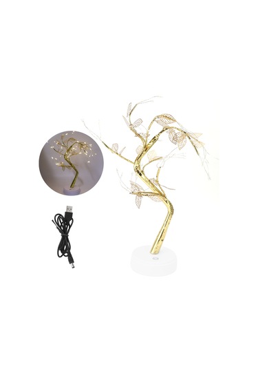 Ağaç Şeklinde Işık Dıy 72led Yapay Altın Yaprak Ağaç Lambası Usb Pille Çalışan Ev Partisi Tatil Doğum Günü Dekorasyon Işığı Diğer