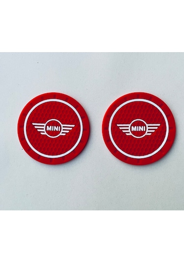 Mini Cooper Kırmızı Mını 72mm Bardak Altlığı Silikon Bardaklık Ko