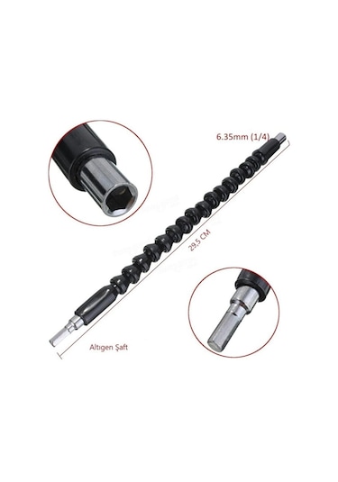 Esnek Matkap Ucu Körüklü Oynarbaşlıklı Uzatma Şarjlı Vidalama Ucu