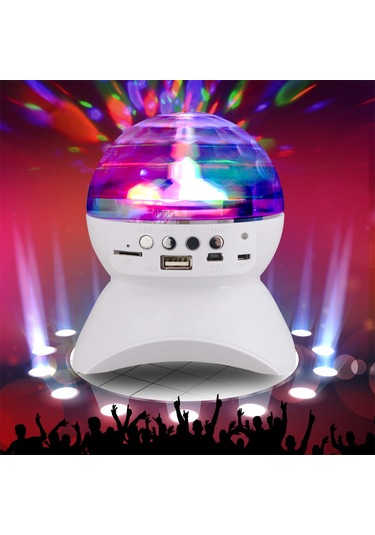 Ranyeek L-740 Beyaz Bluetooth Hoparlör, 360 Renkli Led Işık, Usb/tf Kart Destekli, Ev/parti Kullanıma Uygun, Derin Taban Ve Yüksek Ses