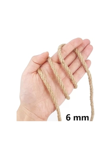 Jütburada Jüt Halat 6 Mm 50 Metre Hasır Dekor Süsleme İp