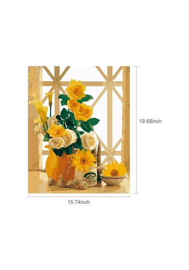 Novahub 16 X 20 İçin Kendin Yap Tuval Boyama Seti, Yetişkin-çocuk İçin El Sanatları, Ev Dekoru, Güzel Çiçek Deseni Çerçevesiz