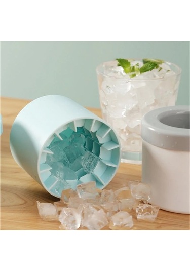 Wondernest Yuvarlak Yaz Yapımı Silikon Sarı Mavi Küpü Kovası Kalıp Jialan Ev Buz Buz + Sc Mavi - Sarı