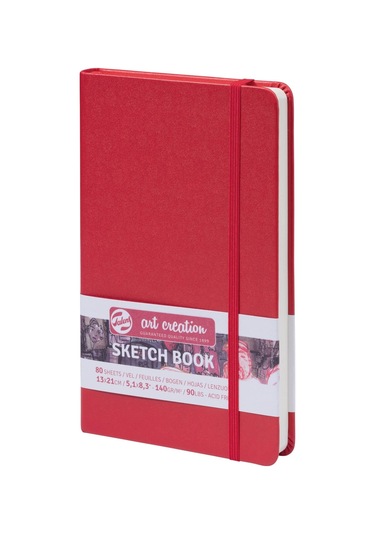 Talens Sketchbook Sert Kapak Eskiz Çizim Defteri A5 140 G Kırmız
