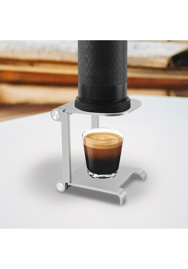 Trendooze Küçük Gümüş Renkli Katlanabilir Alüminyum Manuel Braketi Demleme El Aparatı Gümüş