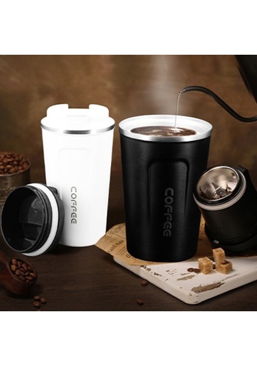 380mlcoffee Kupası Sızdırmaz Yalıtımlı Termal Kupa Araba Taşınabilir Seyahat Kahve Kupası Paslanmaz Çelik