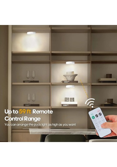 Vkemall 3500k Isınma Led'li Hareket Sensörlü Akıllı Gece Lambası - Usb Şarjlı, Uzak Kumanda İle Parlaklık Ayarlamalı Ve Zamanlayıcı, Manyetik Montajlı Dolap/staircase Lambası Beyaz