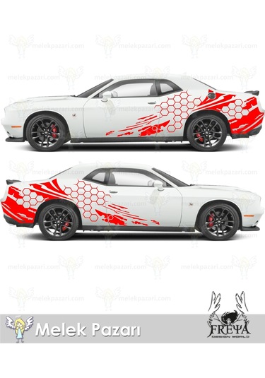 300X90-Petek Yan Gövde Oto Sticker, Petek Araba Stickerı