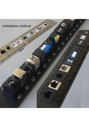 Xuweiwei Siyah 2 Adet Kategorisi 7 Rj45 Metal Panel Vidalı Montaj Güç Hatı Ağ Adaptörü 5 Adet