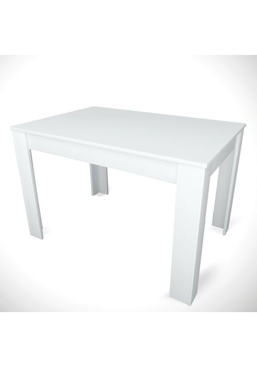 Single  Beyaz Dikdörtgen Yemek Masası 120x80 / Beyaz