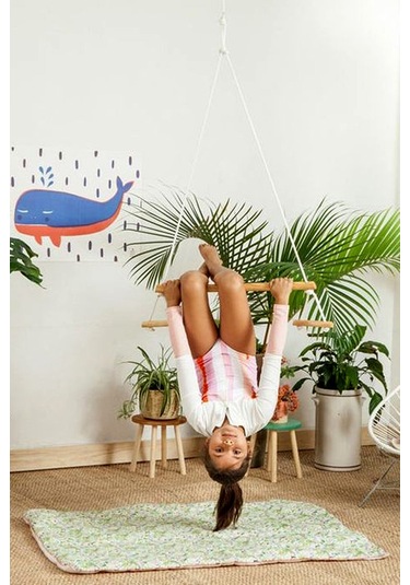 Indirimsmart Bundera Basic Ahşap Duyusal Trapez Salıncak Çocuk Jimnastik Doğal