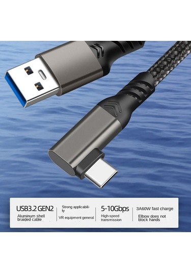 Pazly Oculus Quest 1/2 Vr Kulaklık 3.2 Gen2 3a Hızlı Şarj Usb-a - Usb-c 10gbps Veri Kablosu 1.5m