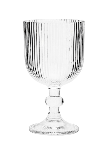 Lucca Zarif Çizgili Ayaklı 4'lü Cam Bardak Seti - 260 Ml