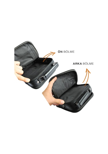 Bay Pablo C60 Hakiki Deri Çelik Kasalı Orta Boy Erkek El Çantası Siyah