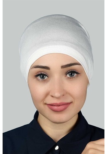 Altobeh Hazır Pratik Geçmeli Lastikli Tesettür Bone - Ekru
