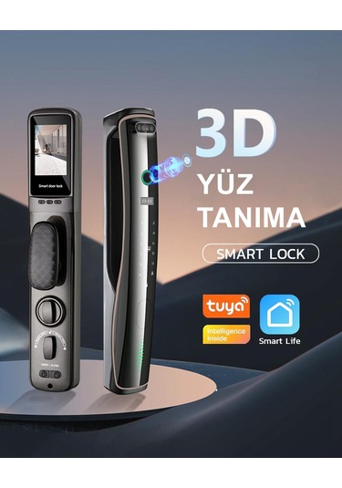 Akıllı Kilit Yüz Tanıma, Parmak İzi, Şifre, Uygulama, Kart, Nfc