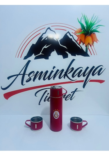 Çelik 3 Bardaklı Vakumlu Taraftar Termos Set