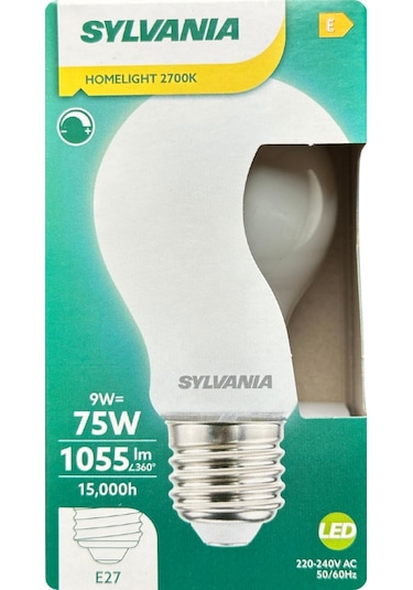 4 Adet Sylvania 9w 75w 2700k Sarı Işık Dim Edilebilir E27 Duylu Kalın Duy Soft Led Ampul