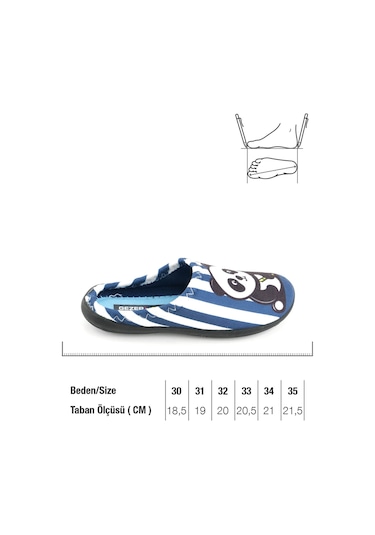 Gezer 15388 Erkek Çocuk Kışlık Rahat Taban Ev Halı Terliği Lacivert