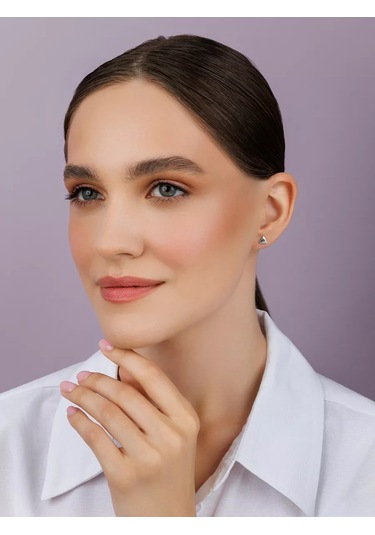 Veronika 925 Ayar Gümüş Düz Üçgen Pırlanta Küpeler 34832793 Diğer