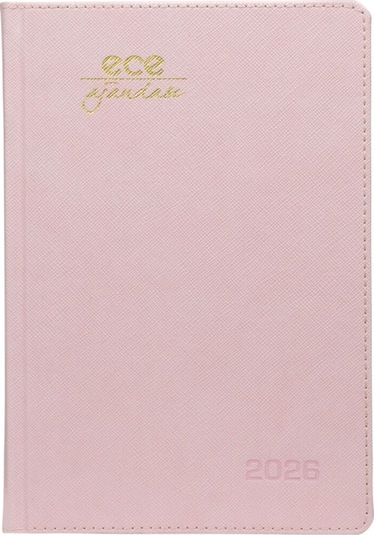 Ece Ajandası Datça 2026 Şeker Pembe - Günlük Kareli Sert Kapak 14x20 Pembe
