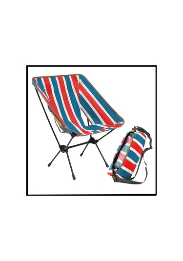 Uyguna-yakala R.çizgili- Taşıma Çantalı Katlanır Kamp Piknik Sandalyesi -mlz.352 Çok Renkli