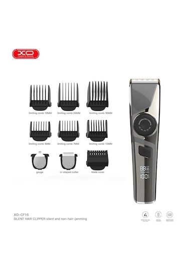 Xo-cf16 Suya Dayanıklı 3 Kademeli Titanyum Kaplama Seramik Bıçaklı 6 Başlıklı Şarjlı Profesyonel Saç Sakal Tıraş Makinası
