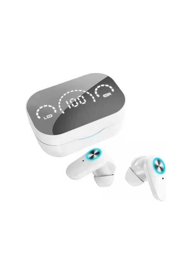 Queed Bluetooth 5.2 Kablosuz Bluetooth Kulaklık HD Ayna Kulplu Dijital Ekran Spor Binaural Kulak İçi Kulaklık