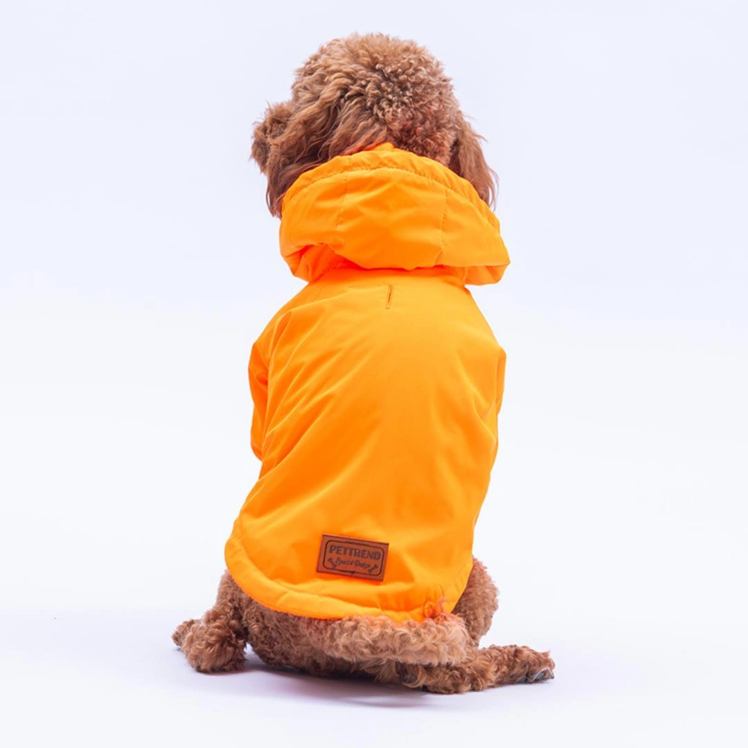 Neon Turuncu Mont Köpek Mont Köpek Kıyafeti Köpek Yağmurluğu Küçük Ve Büyük Irklar İçin
