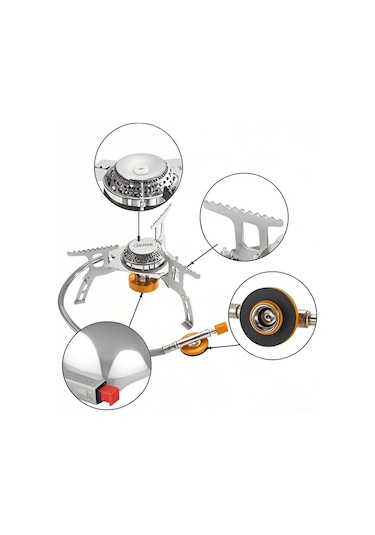 Jeemson Tomshoo Dışarıda Kullanım Kamp Çalışanı Seti: Katlanabilir Ocak Cr-8c + 9 Parça Rüzgar Engelleyici Ws-9 + Gaz Kartuşu Dönüştürücü Gt-1 - Kamp, Yürüyüş, Piknik İçin İdeal Çok Renkli