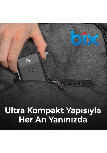Bix Pb20w 10000mah Type-c Ve Usb Çıkışlı Dijital Ekran Powerbank