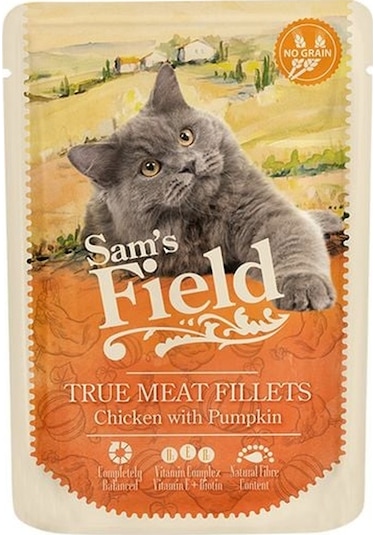 Sam's Field Kedi Pouch Tavuk Fileto & Kabak 85 G