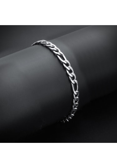 Chavin Figaro Model Yassı 70 CM 6 MM Uzun Çelik Erkek Zincir dm15 Gümüş