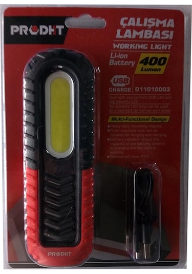 Dht 400 Lümen Mıknatıslı Kancalı Çalışma Lambası D11010003 Kırmızı - Siyah