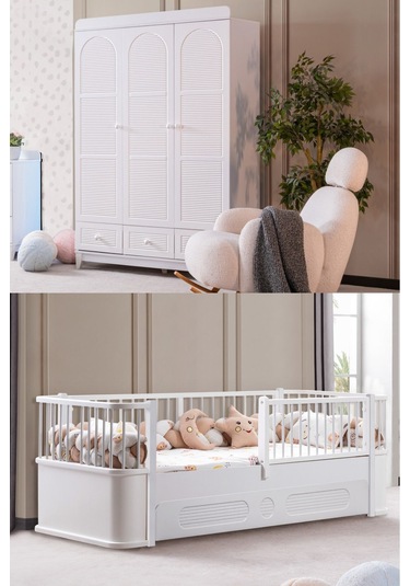 Antalya Yavrulu Karyola, Perla 3 Kapaklı Dolap