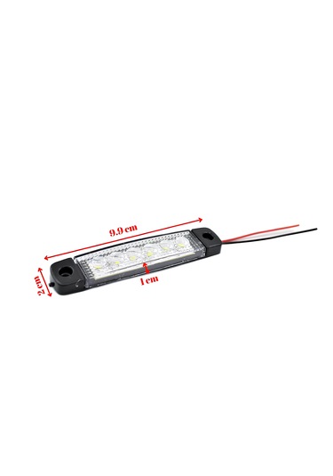 10 Adet Beyaz Parmak Lamba 6 Led 12v 24v