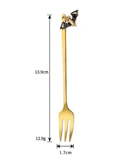 Mufunye Halloween İçin 304 Paslanmaz Çelik Kahve Kaşığı, Tatlı Kaşığı Ve Karıştırıcı Kaşık Seti Altın
