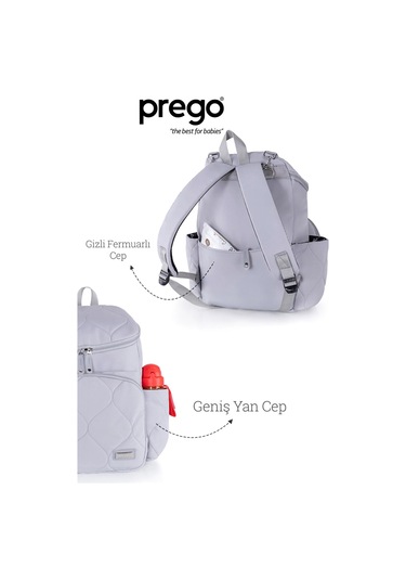 Prego Montana Bebek Bakım Çantası Ligth Gri 3084 Açık Gri