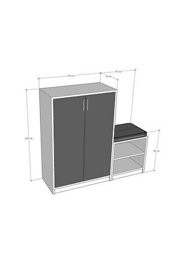 Asra Trend %100 Mdflam Antrasit Ayakkabılık A-28 Çok Renkli