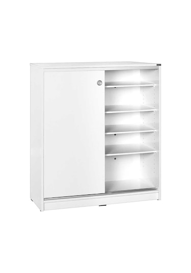 Diamond 5 Raflı Sürgülü Dolap - Beyaz