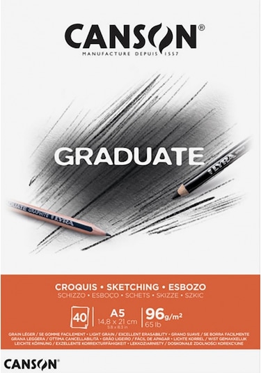 CANSON GRADUTE ESKİZ SKETCH DEFTERİ A5 96 GR 40 YAPRAK