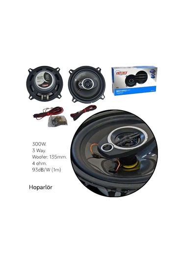 Carub 5" 13cm 300w Kapaksız Hoparlör 3 Yollu Woofer Tweeter Ve Midrange 2li Set 1 Adet