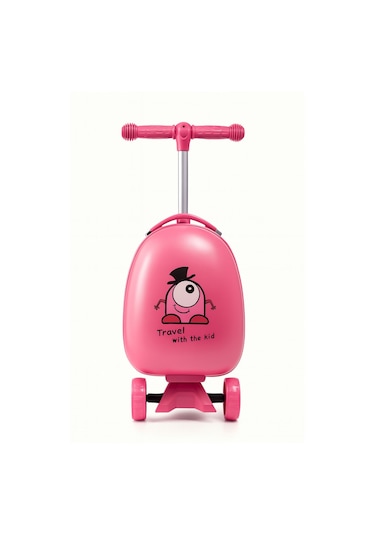 Heybee Luggages Heybee Sevimli Canavar Scooter Pembe Çocuk Valiz Diğer